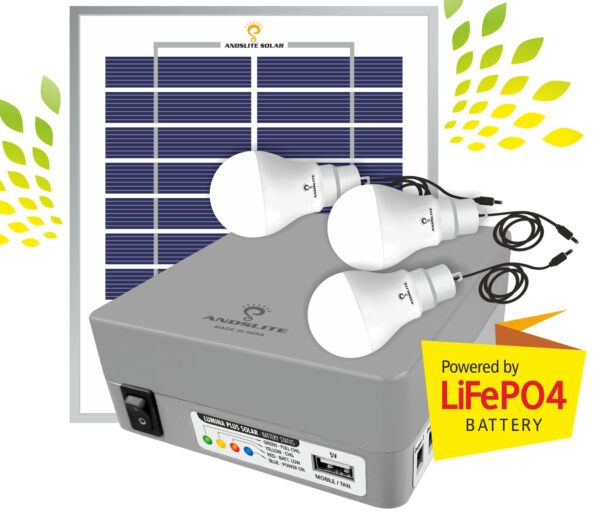 ANDSLITE LUMINA PLUS SOLAR RECHARGEABLE LED HOME LIGHTS