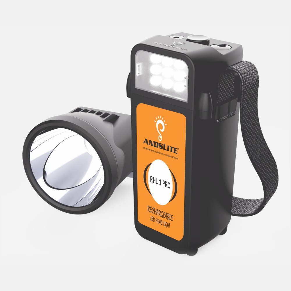 Andslite RHL PRO – Rechargeable LED Head Light with Big Reflector & Emergency Light